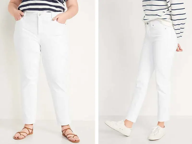 High-Waisted O.G. Straight White Ankle Jeans for Women