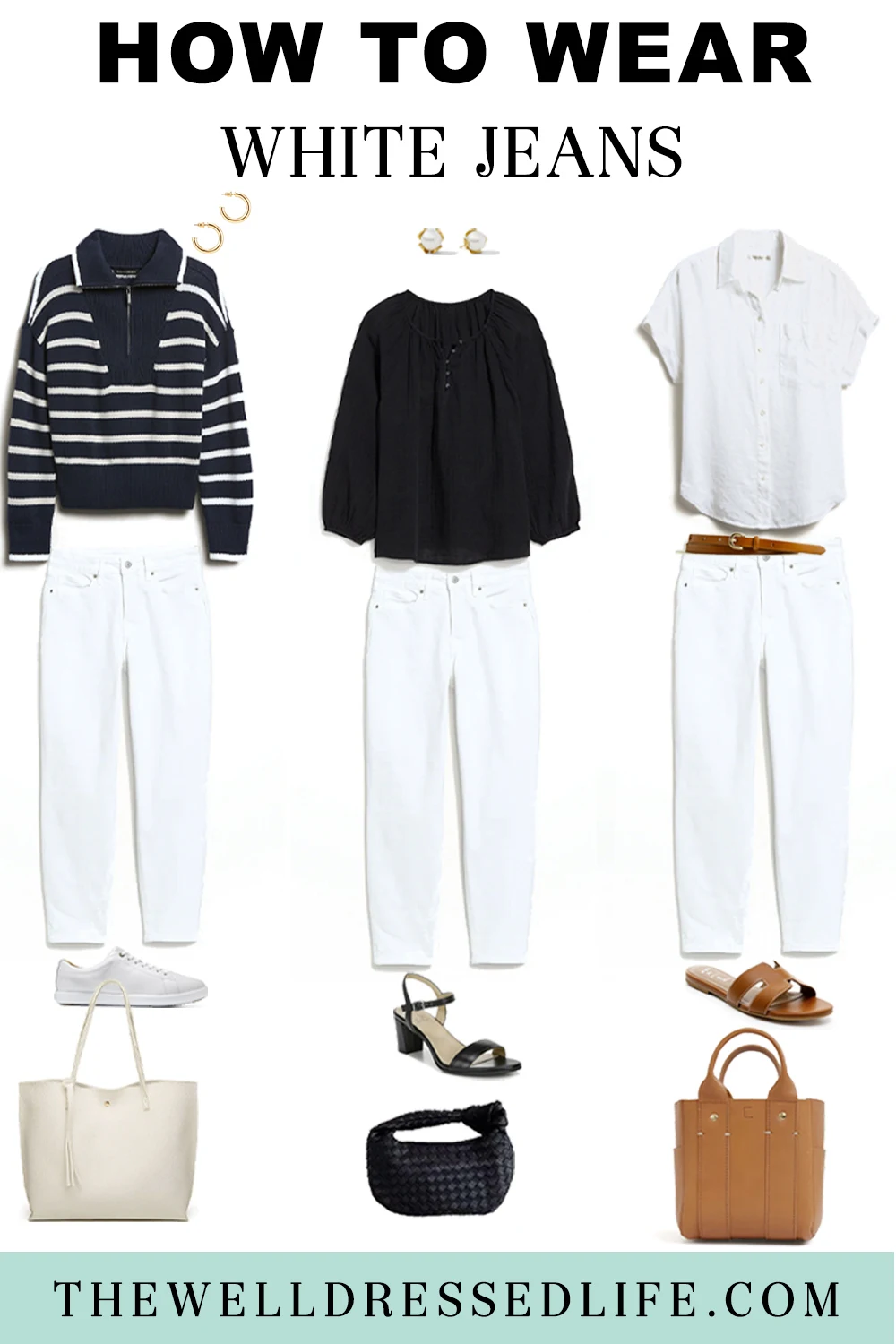 Three White Jeans Outfits for Summer