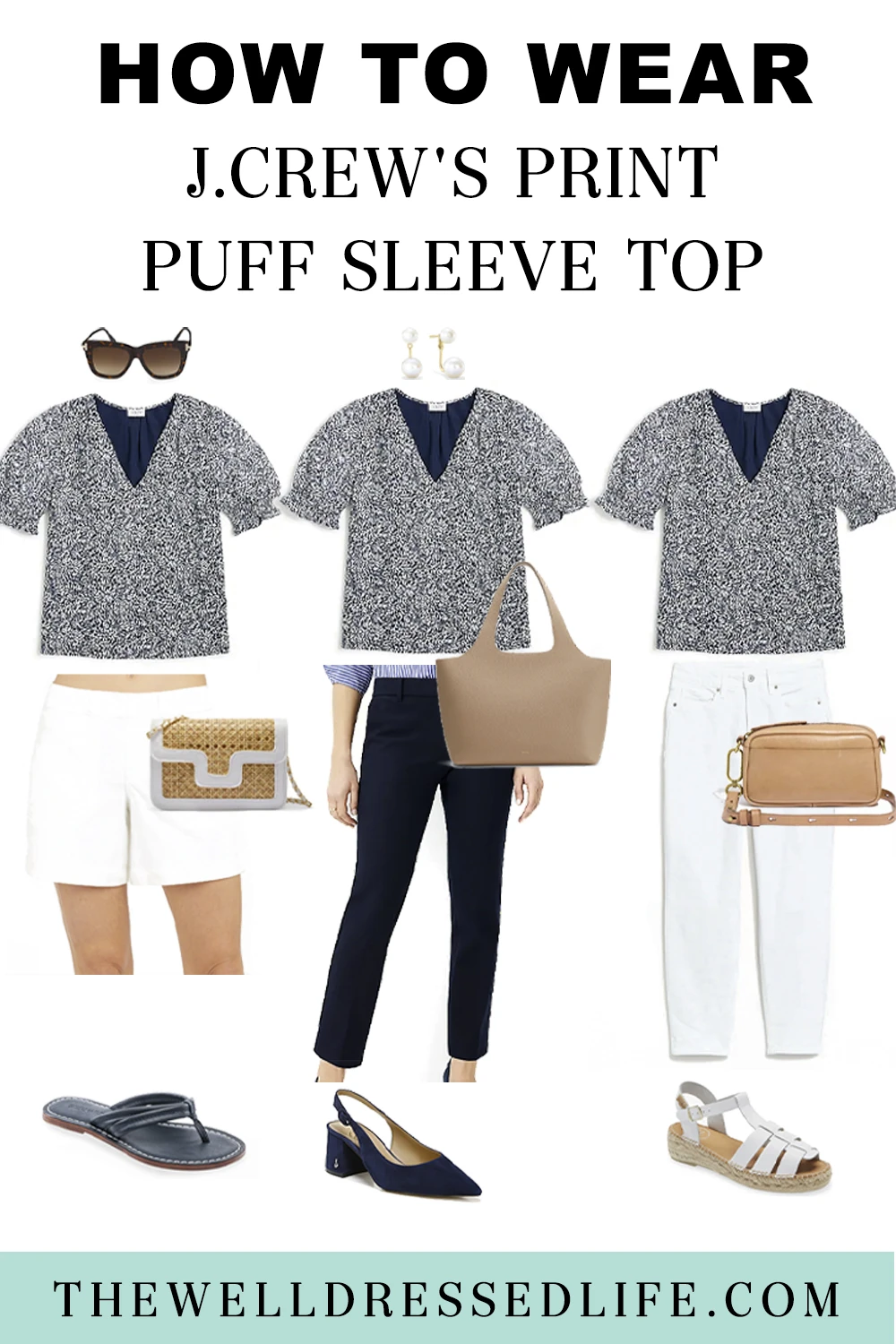 How to Wear J. Crew's Print Puff Sleeve Top