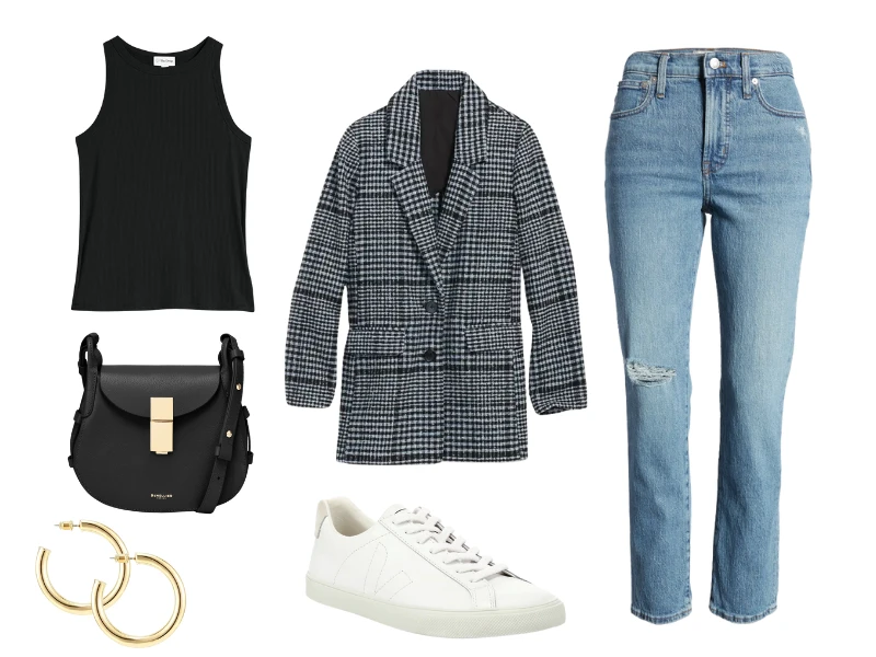 How to Wear Old Navy's Black Herringbone Blazer