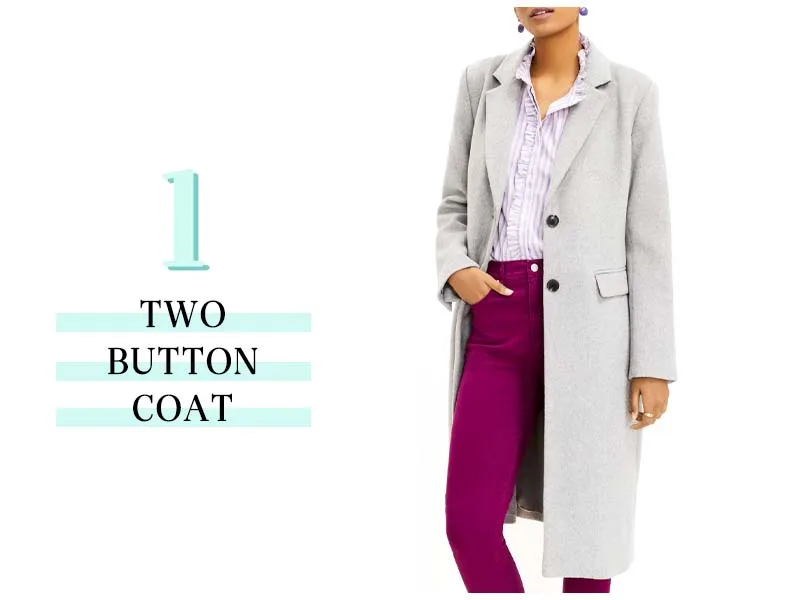 gray two button coat