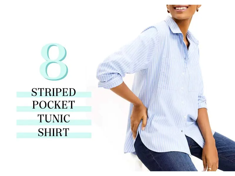 striped pocket tunic shirt