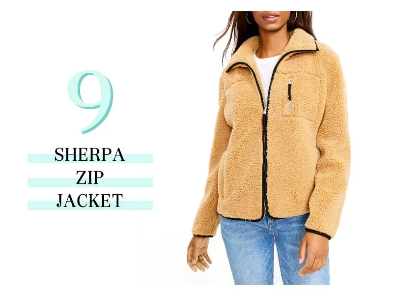 sherpa jacket in tan