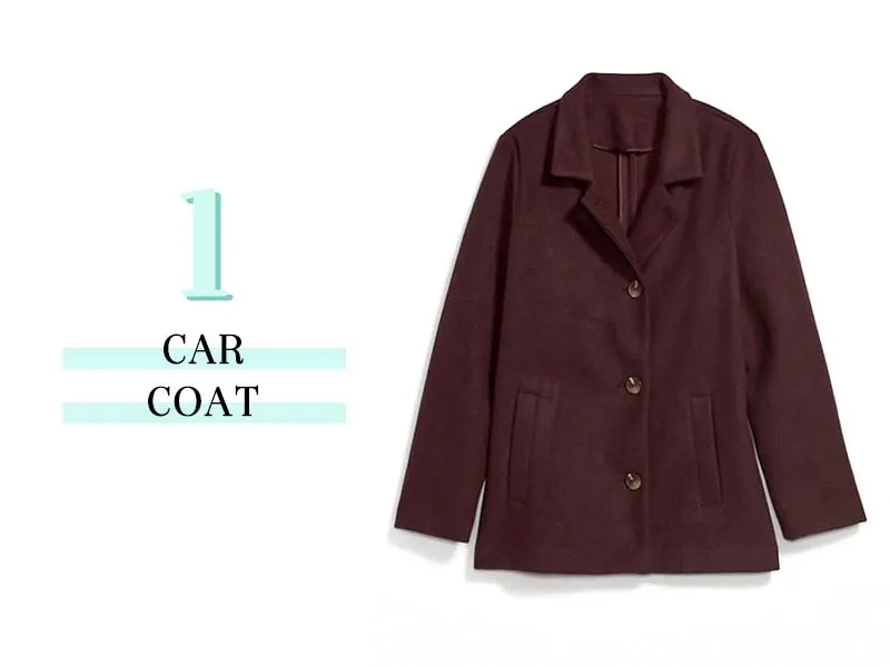 car coat in raisin