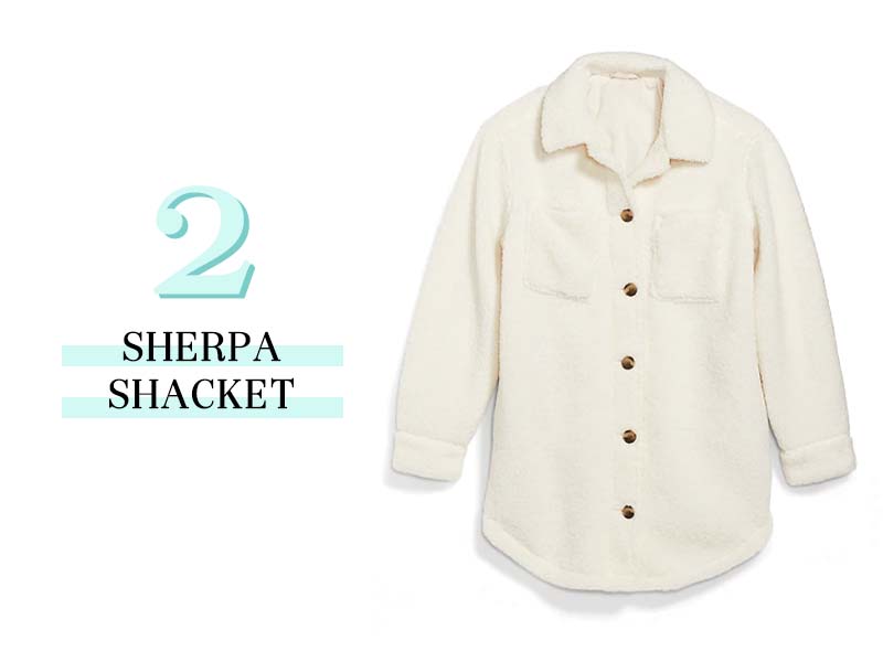 white sherpa jacket