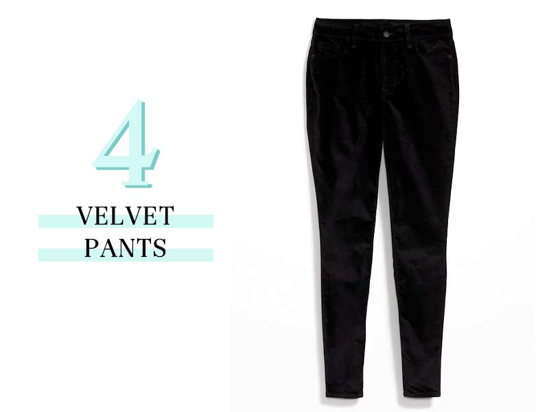 Black velvet pants