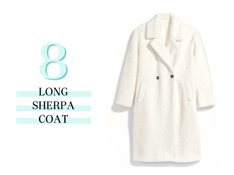Long sherpa Coat in white