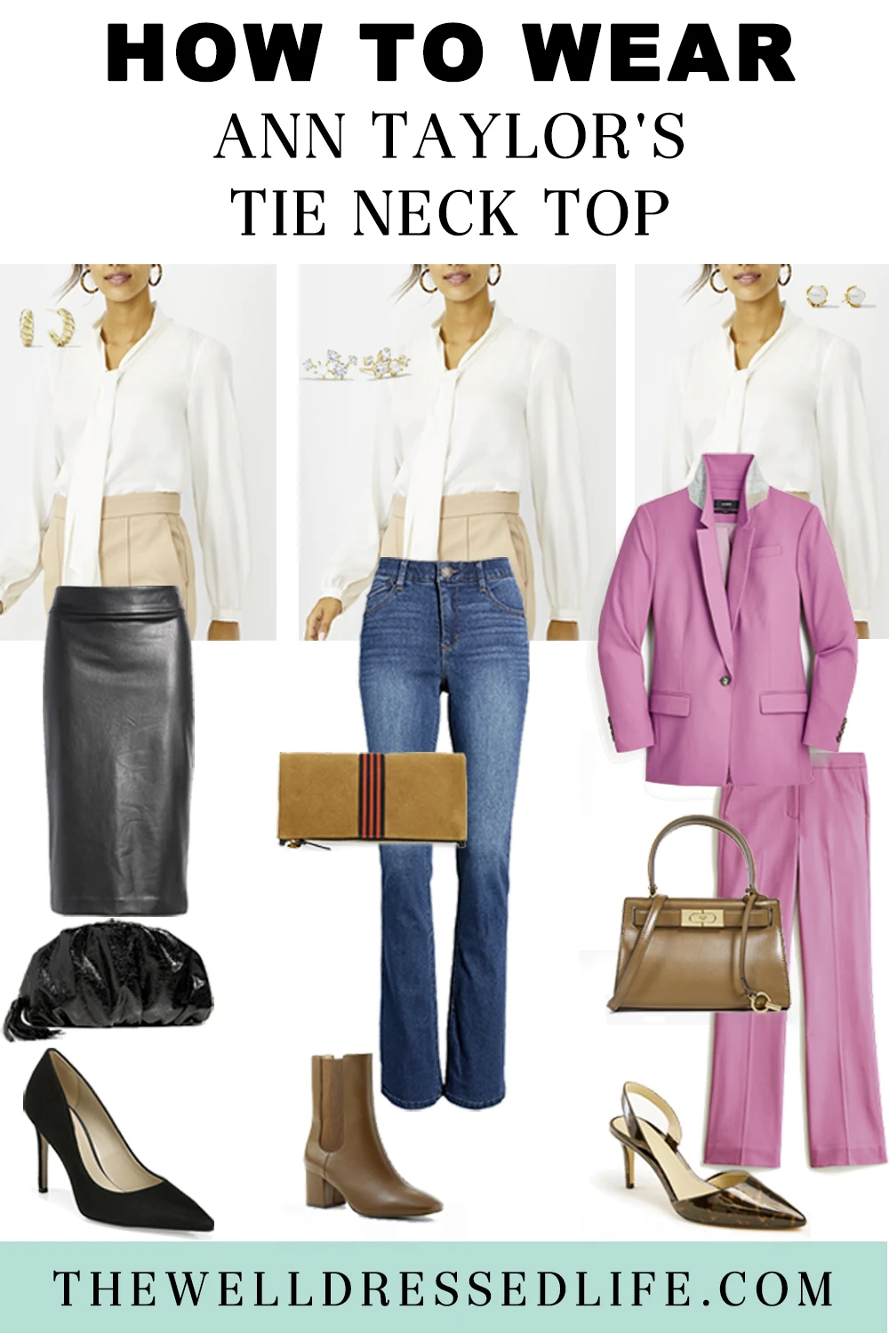 How to Wear Ann Taylor\'s Tie Neck Top