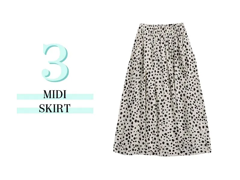 Midi Skirt in dalmation print