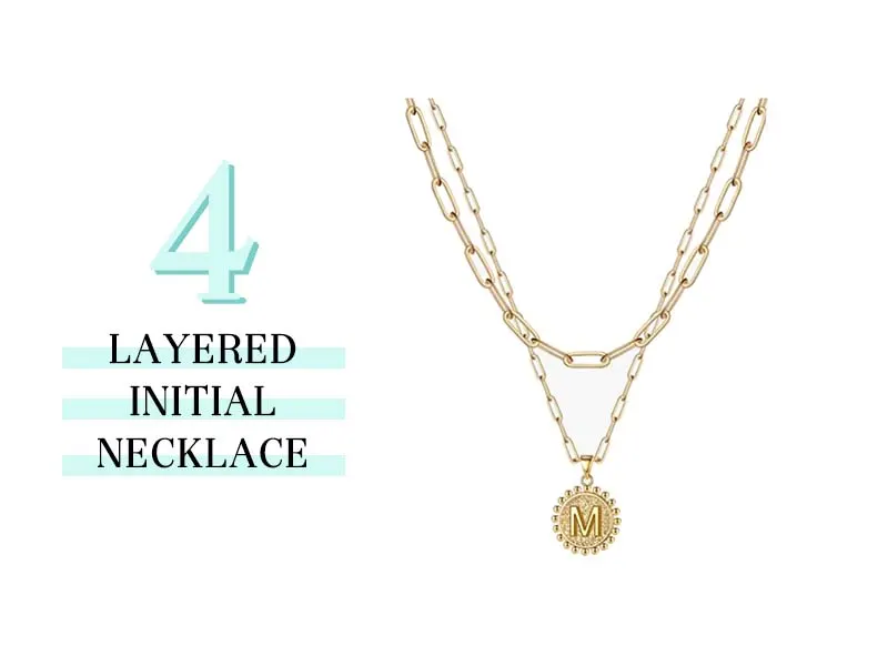 Layered Initial Necklace in Gold