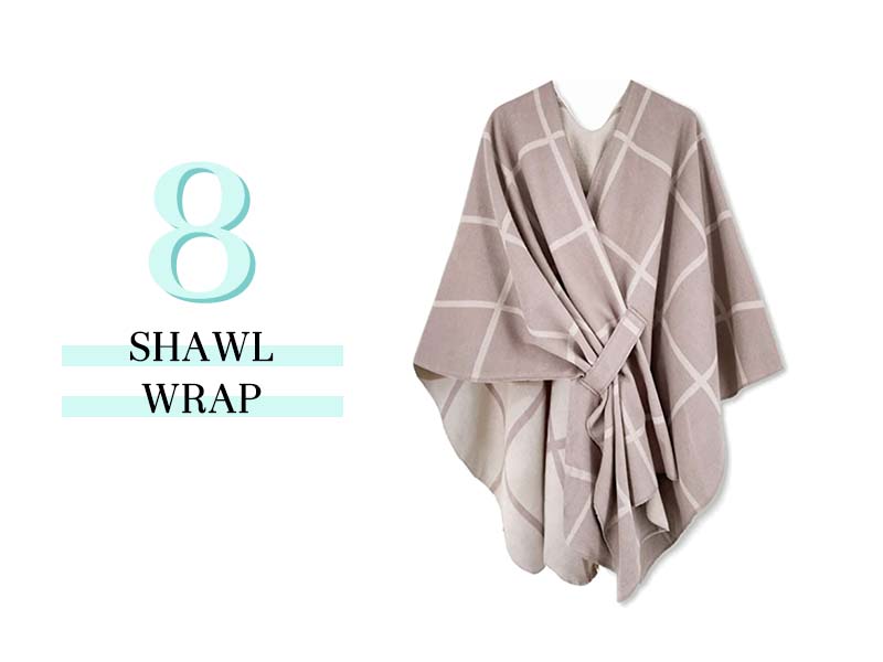 Shawl Wrap in bone and white