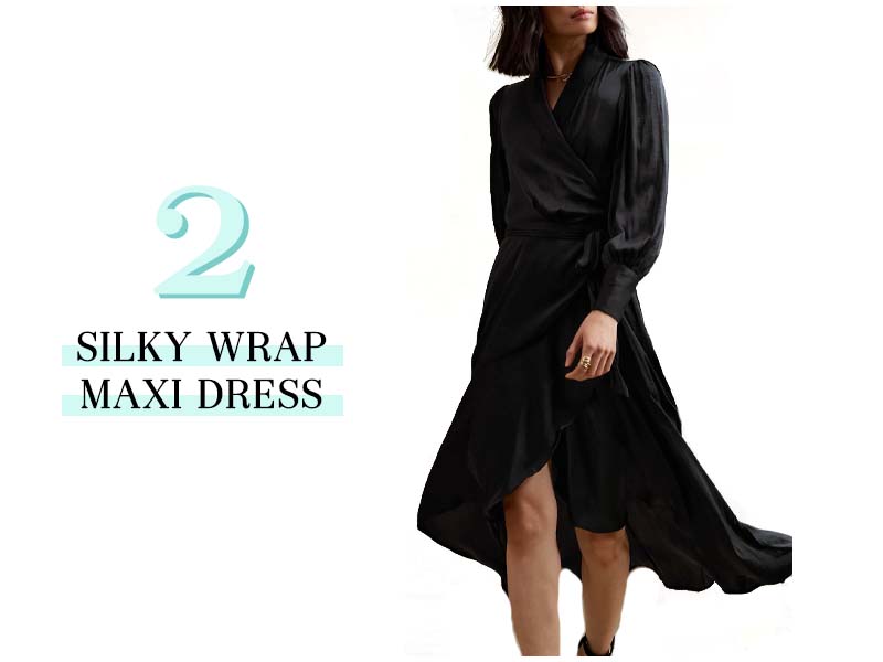 Silky Wrap Maxi Dress