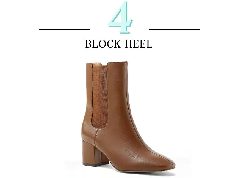 brown block heel boots