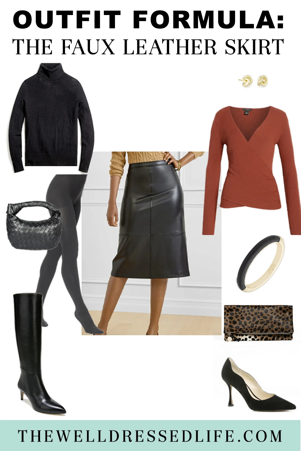 Outfit Formula: The Faux Leather Skirt