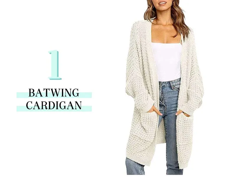 cream batwing cardigan