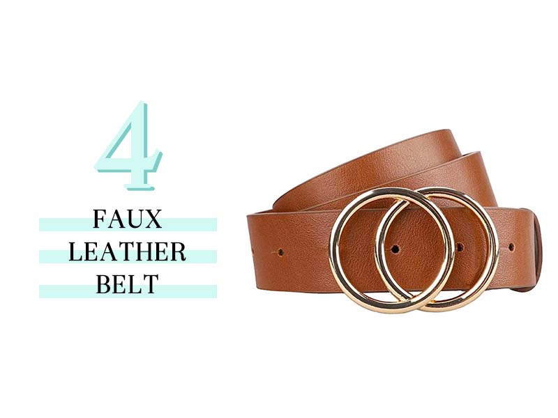 Brown faux leather belt