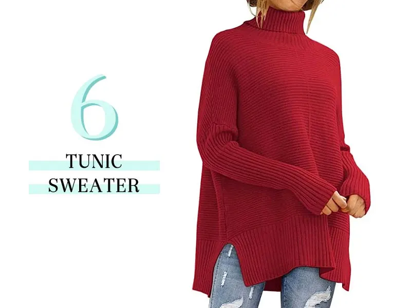 tunic sweater in red