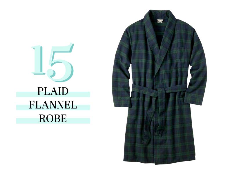 Plaid flannel robe