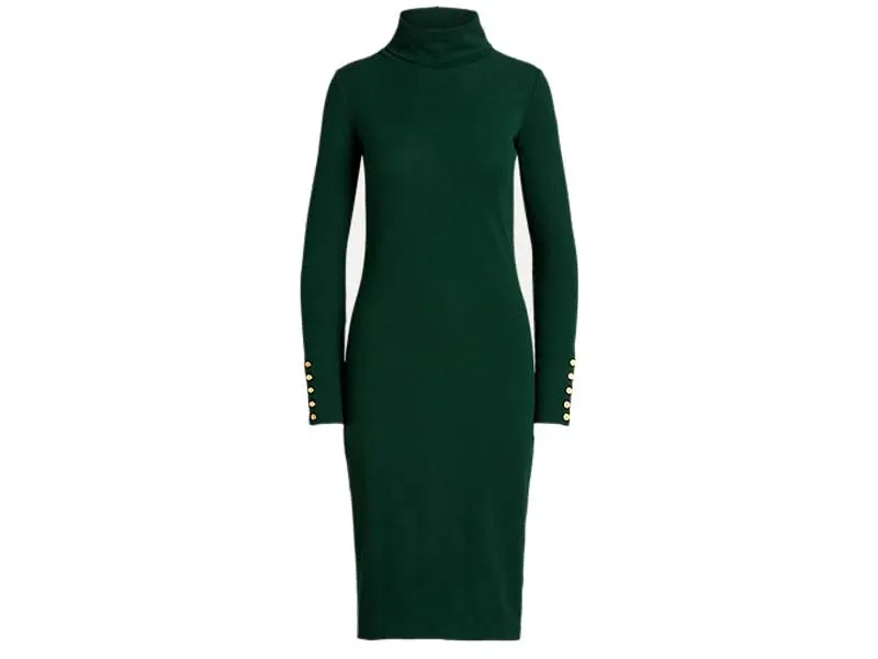 Green turtleneck Dress