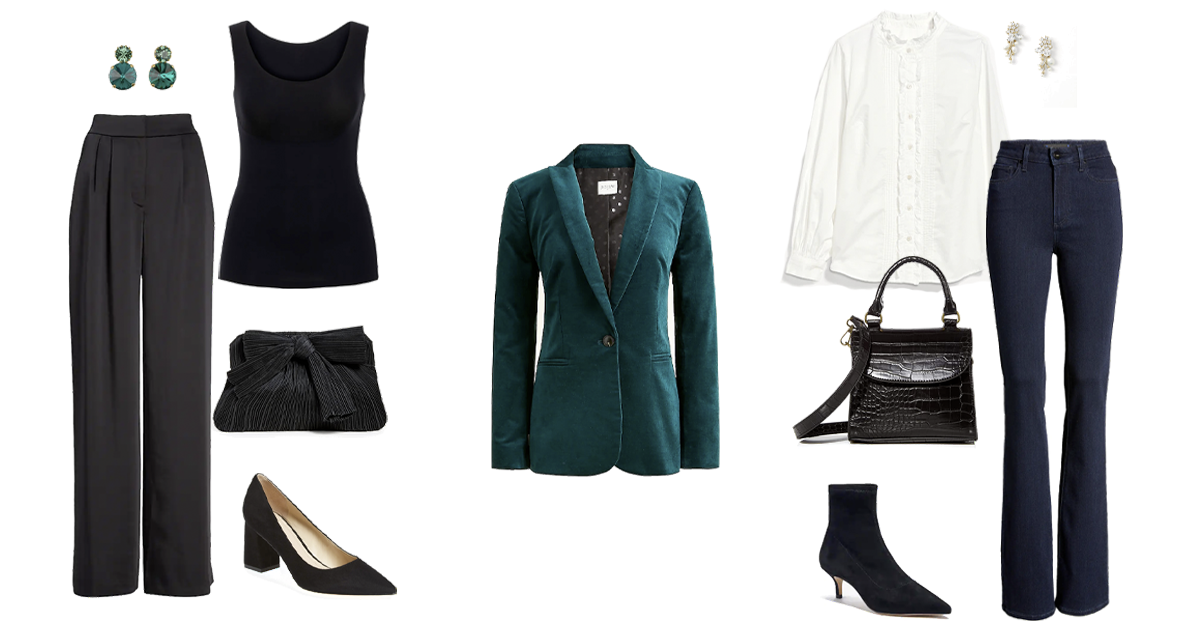Dark Green Velvet Blazer with Pants Outfits For Women (3 ideas & outfits)