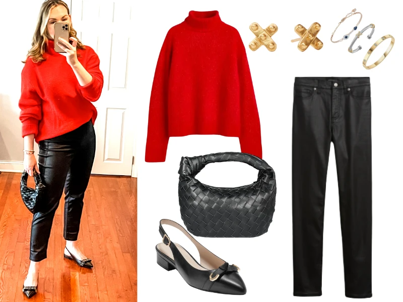 Red Turtleneck Sweater - Straight A Style