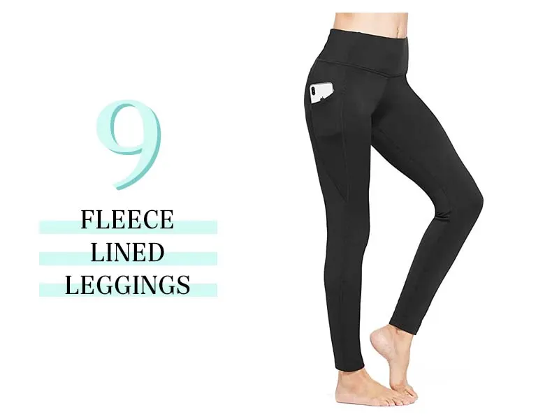 black fleece lined leggings