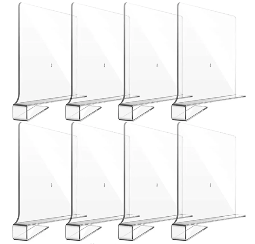 Large Acrylic Shelf Dividers for Closet Organization 2PCS Closet