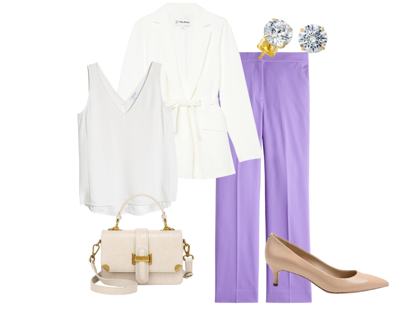 3 Springtime Outfits with Lavender Pants