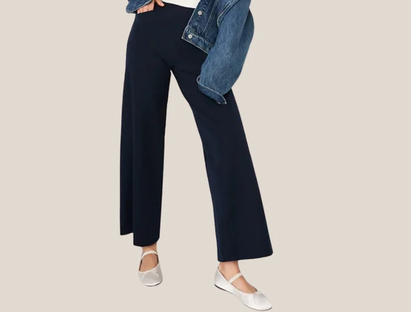 High-Waisted Pull-On Pixie Wide-Leg Pants