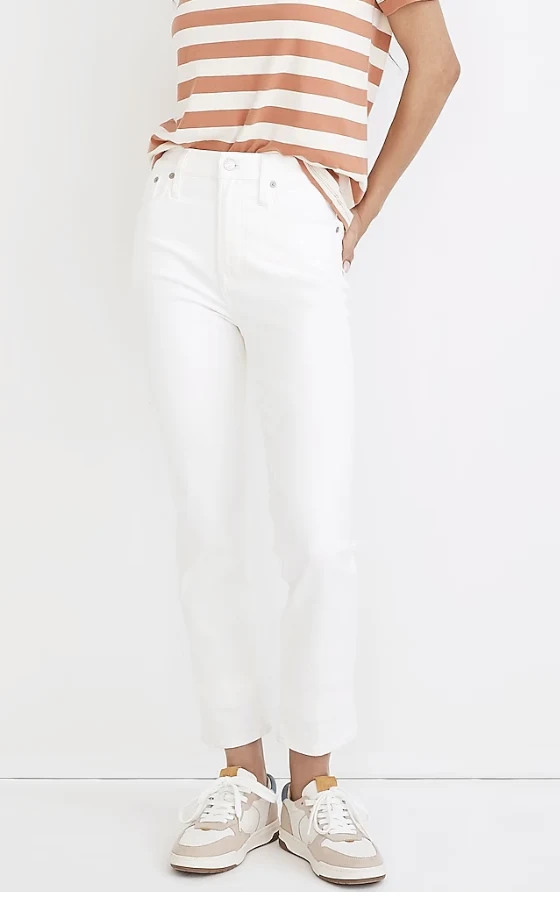 Straight Leg Jeans, White