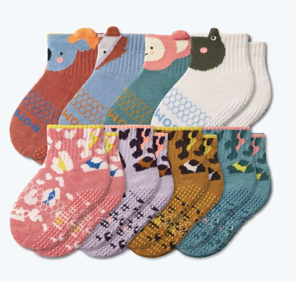 Toddler Bombas Gripper 4 Pack Ankle Socks