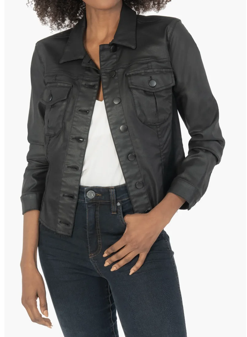 NYDJ Coated Denim Jacket- Black 