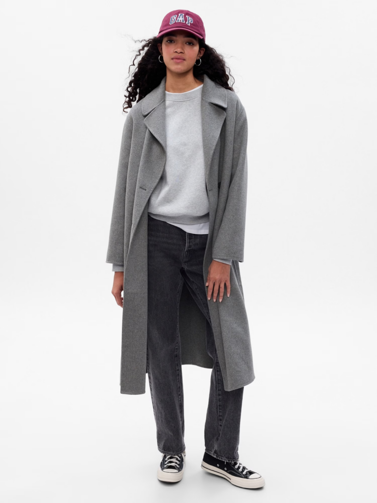 Long grey sales winter coat