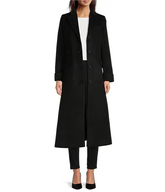Lauren Ralph Lauren Wool Cashmere Blend Button-Front Coat 