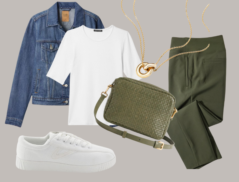Sporty Sneakers and Denim Jacket