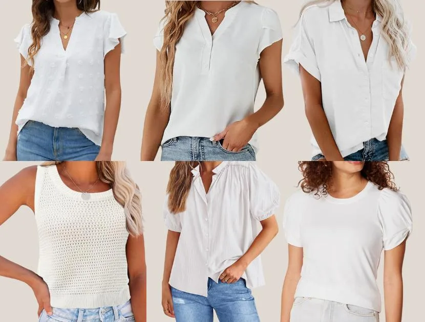 Cute white summer shirts online