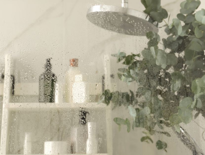 everything shower routine with body wash and products in shower