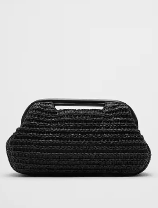 Banana Republic Factory black woven structured clutch