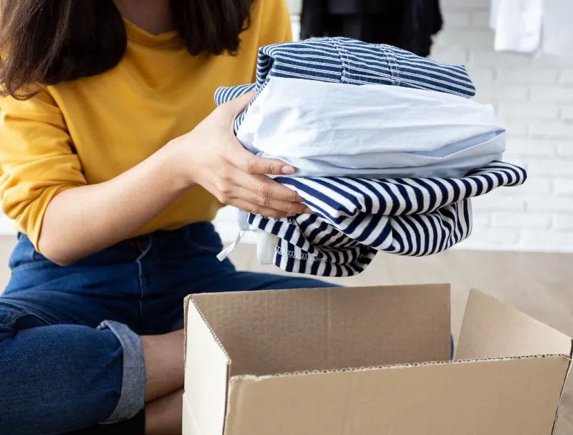 Donating clothes after cleaning out a closet