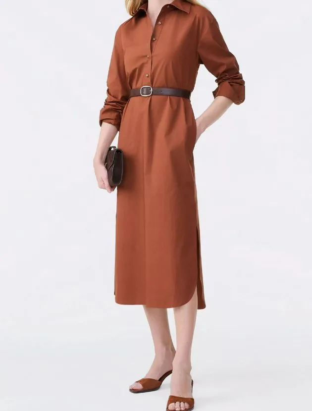 Ann Taylor belted midi shirtdress for polished everyday wear