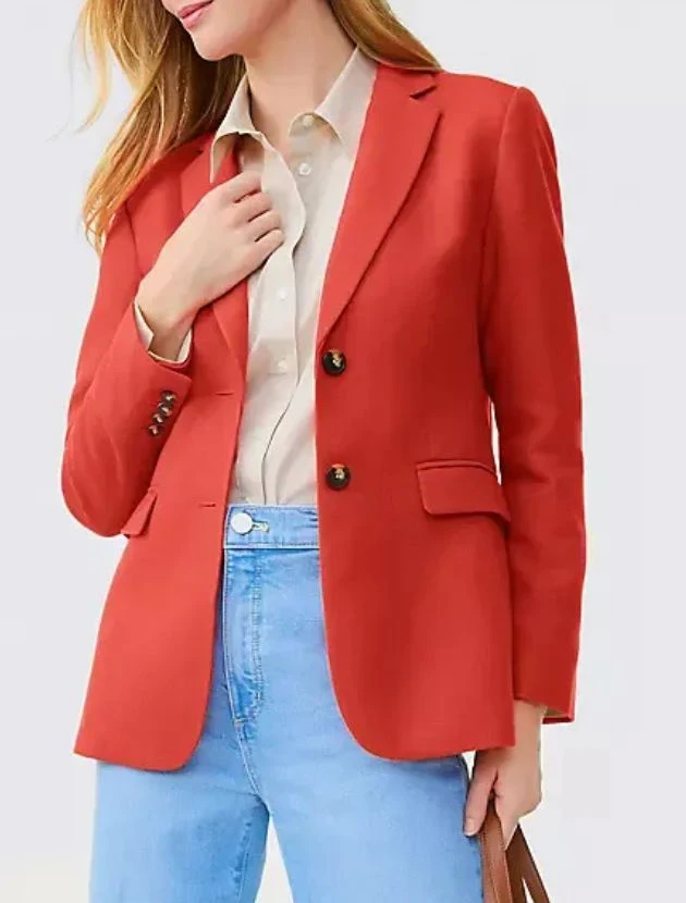 Ann Taylor Greenwich basketweave blazer in classic tailored shape