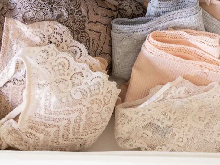 Neutral-toned bra and underwear demonstrating proper undergarment fit for women over 40