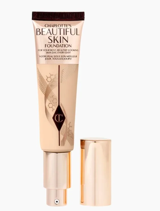 Charlotte Tilbury Beautiful Skin Foundation tube with radiant liquid texture
