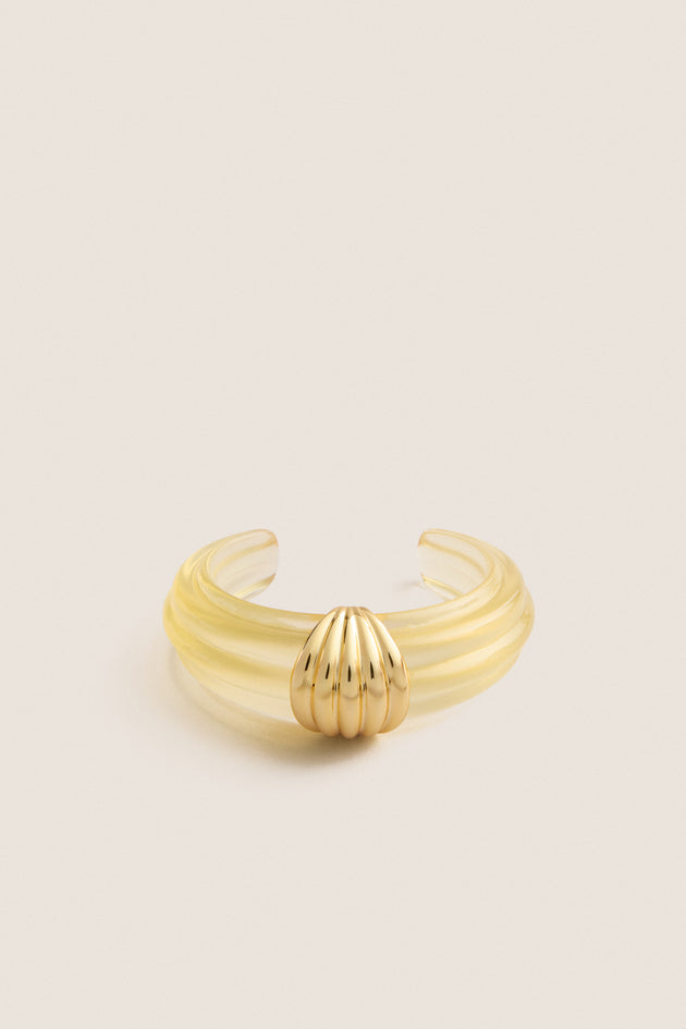 Lucite and Gold Cuff