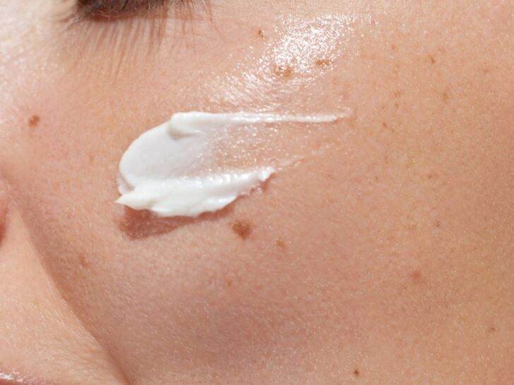 ceramide moisturizer applied to skin close up hydration barrier repair