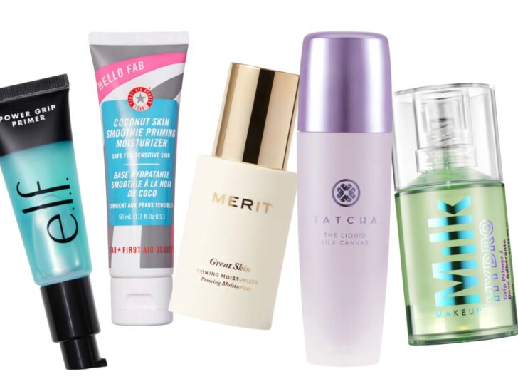 Five best primers for women over 40, including Merit, Milk Makeup, Tatcha, First Aid Beauty, and e.l.f.